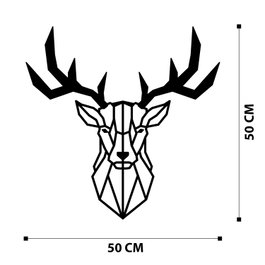 Wallity Deer2 Metal Decor Negro